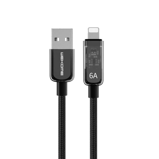 WK WDC-180 6A Pioneer Series USB to 8 Pin Transparent Fast Charge Data Cable, Length: 1m