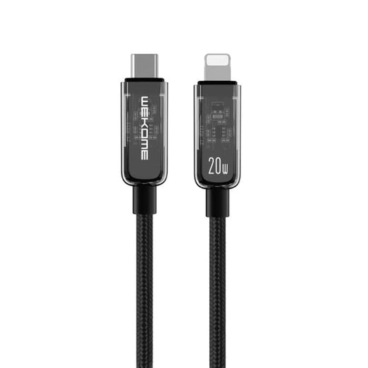 WK WDC-181 PD 20W Pioneer Series USB-C/Type-C to 8 Pin Transparent Fast Charge Data Cable, Length:1m