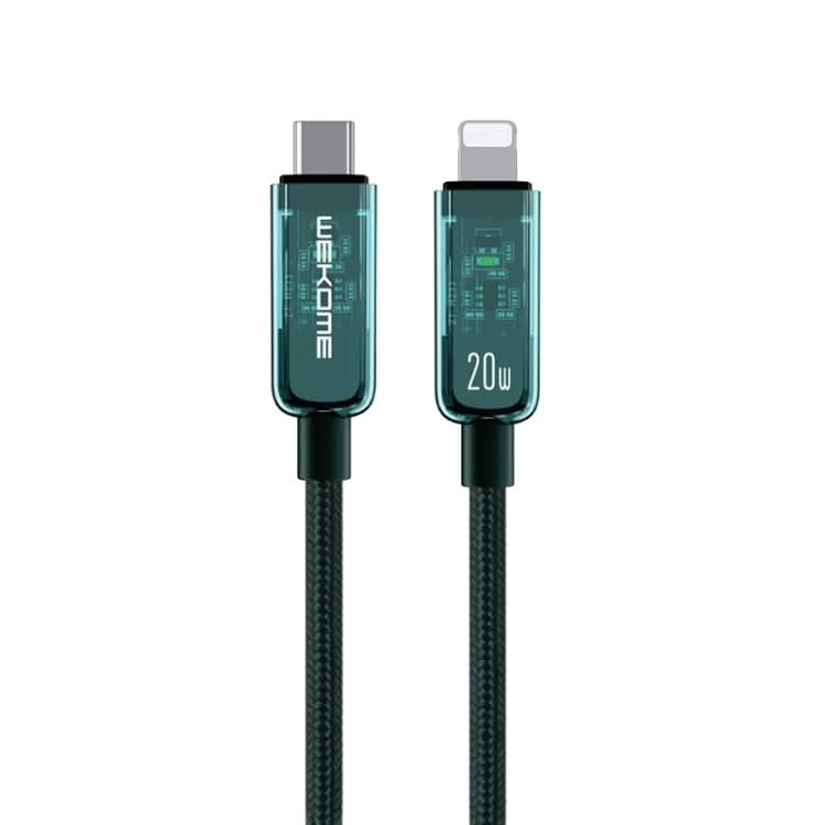 WK WDC-181 PD 20W Pioneer Series USB-C/Type-C to 8 Pin Transparent Fast Charge Data Cable, Length:1m