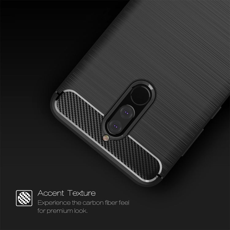 For Huawei  Mate 10 Lite Brushed Carbon Fiber Texture TPU Shockproof Anti-slip Soft Protective Back Cover Case