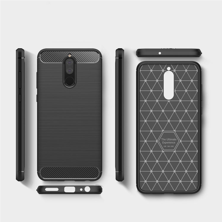 For Huawei  Mate 10 Lite Brushed Carbon Fiber Texture TPU Shockproof Anti-slip Soft Protective Back Cover Case