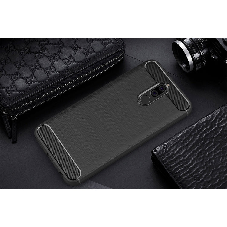 For Huawei  Mate 10 Lite Brushed Carbon Fiber Texture TPU Shockproof Anti-slip Soft Protective Back Cover Case My Store