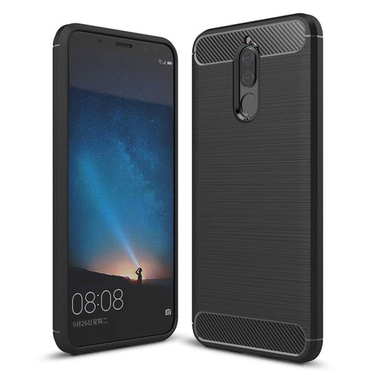 For Huawei  Mate 10 Lite Brushed Carbon Fiber Texture TPU Shockproof Anti-slip Soft Protective Back Cover Case My Store