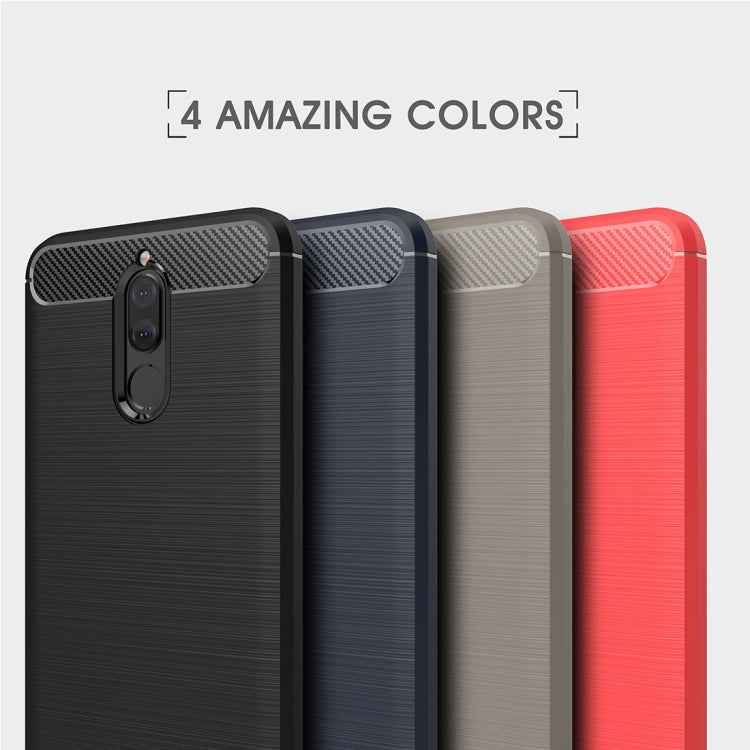 For Huawei  Mate 10 Lite Brushed Carbon Fiber Texture TPU Shockproof Anti-slip Soft Protective Back Cover Case My Store