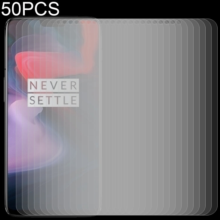 50 PCS 0.26mm 9H 2.5D Tempered Glass Film for OnePlus 6