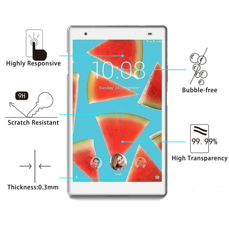 For Lenovo Tab4 8 Plus / TB-8704 / TB-8704F 0.3mm 9H Surface Hardness Tempered Glass Screen Protector My Store