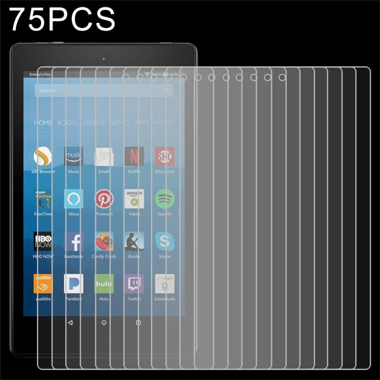 75 PCS 0.3mm 9H Full Screen Tempered Glass Film for Amazon Kindle  Fire HD 8 2016