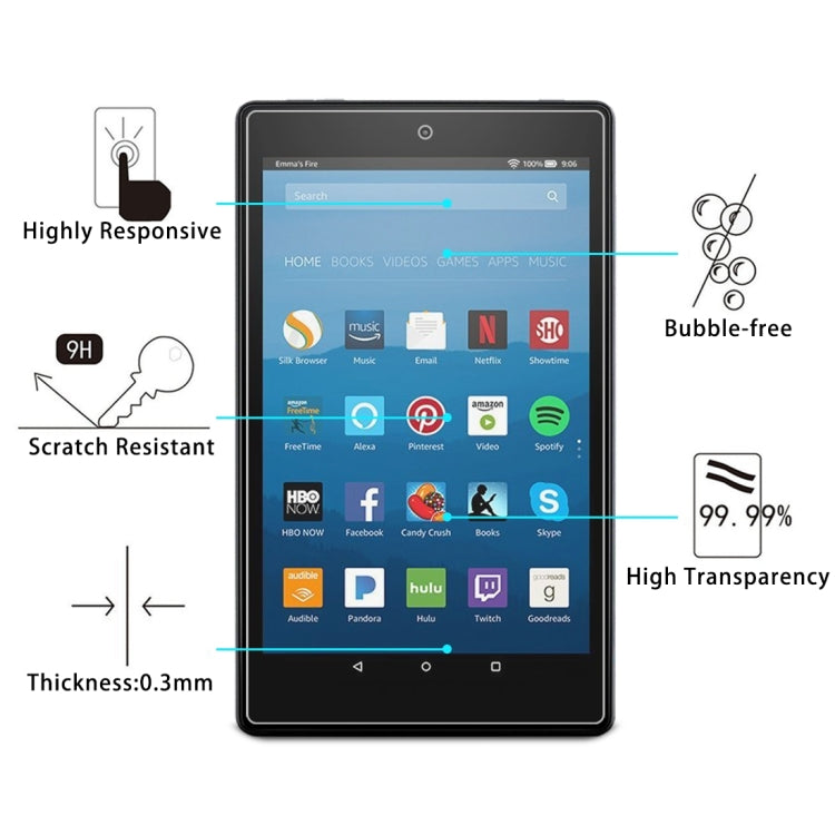 75 PCS 0.3mm 9H Full Screen Tempered Glass Film for Amazon Kindle  Fire HD 8 2016 My Store