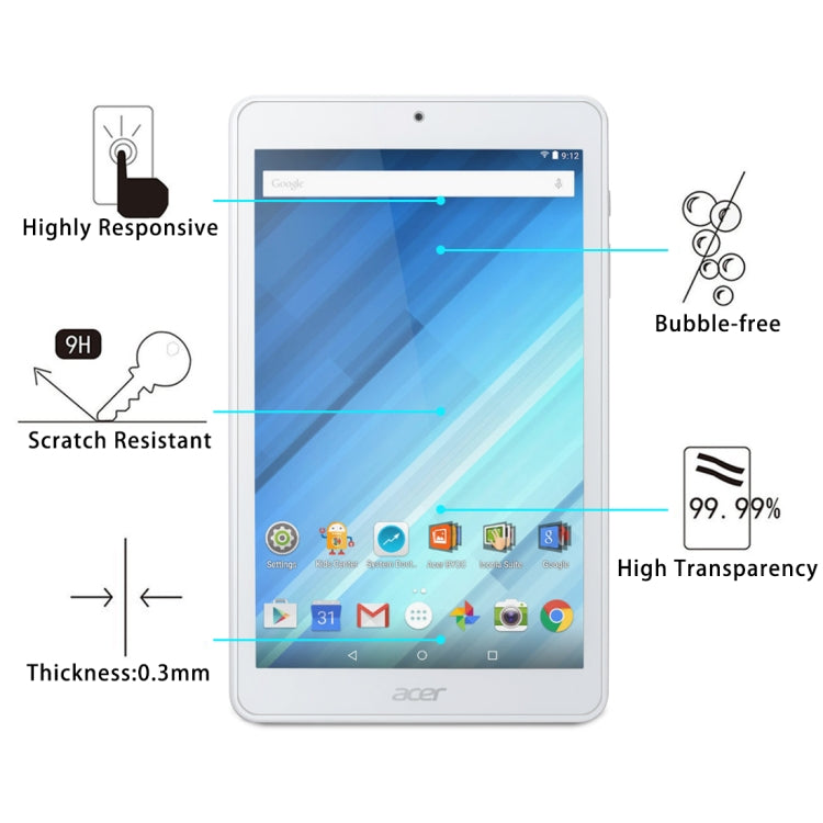 0.3mm 9H Full Screen Tempered Glass Film for Acer Iconia One 8  B1-850