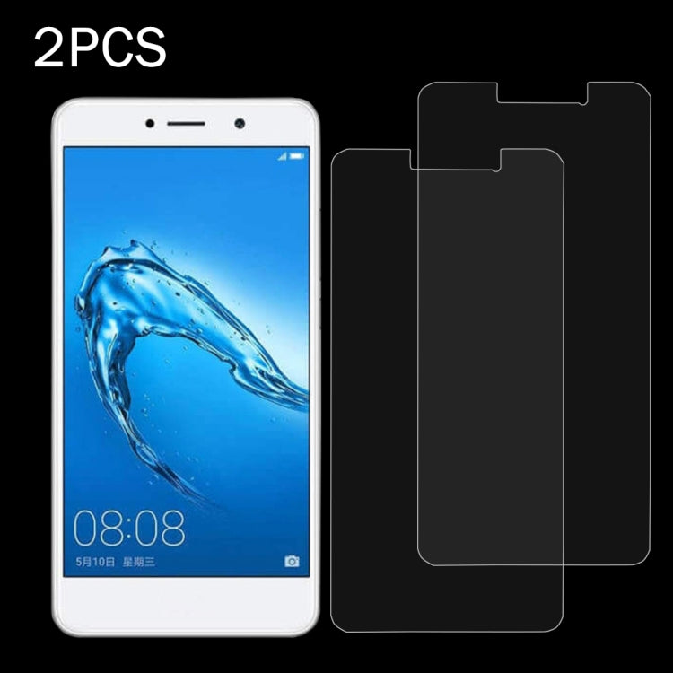 2 PCS for  Huawei Y7 0.3mm 9H Surface Hardness 2.5D Explosion-proof Non-full Screen Tempered Glass Screen Film-Reluova