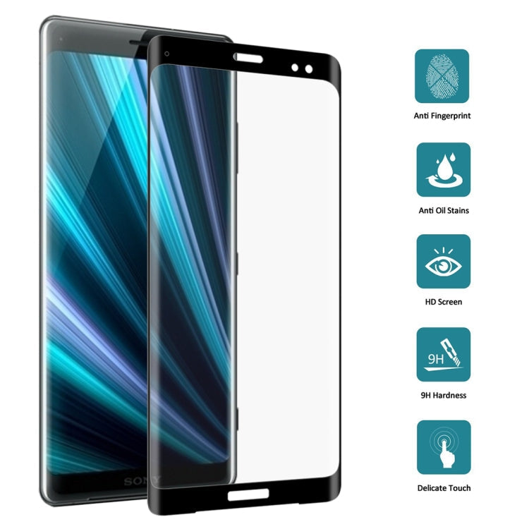 25 PCS For Sony Xperia XZ3 0.3mm 9H Surface Hardness 3D Curved Edge Full Screen Tempered Glass Film-Reluova