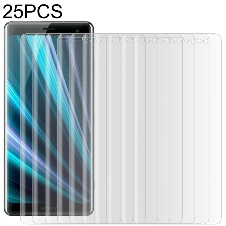 25 PCS For Sony Xperia XZ3 0.3mm 9H Surface Hardness 3D Curved Edge Full Screen Tempered Glass Film-Reluova