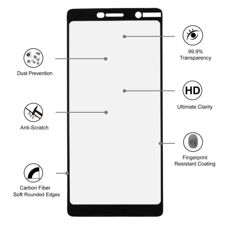 For Nokia 7 0.3mm 9H Surface Hardness 2.5D Explosion-proof Full Screen Tempered Glass Film My Store