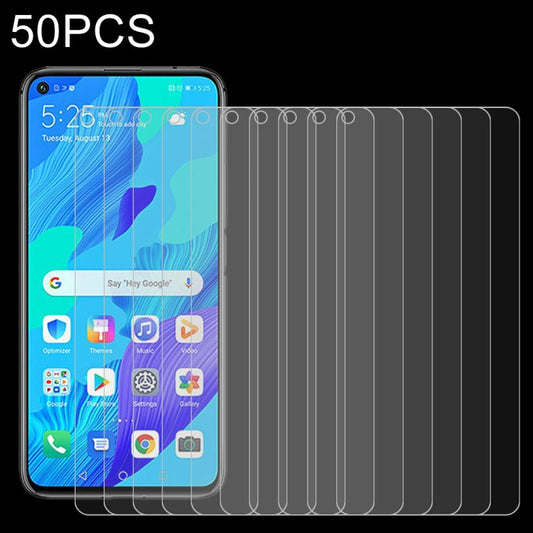 For Huawei Nova 5T 50 PCS 0.26mm 9H 2.5D Tempered Glass Film