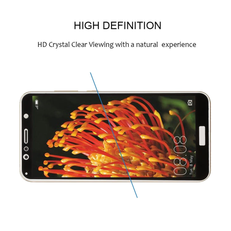 0.26mm 9H 2.5D Anti-scratch Silk-screen Tempered Glass Full Screen Film for Huawei Y6 (2018)