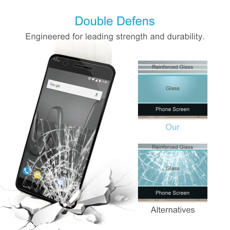 2 PCS for Wiko Harry 0.26mm 9H Surface Hardness 2.5D Curved Edge Tempered Glass Screen Protector-Reluova