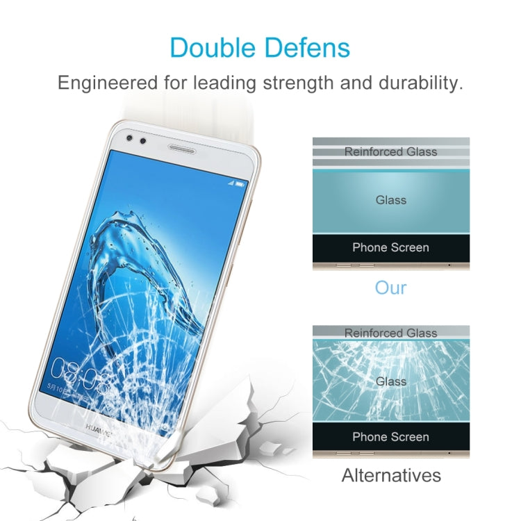 2 PCS for Huawei Y6 Pro (2017) 0.26mm 9H Surface Hardness 2.5D Curved Edge Tempered Glass Screen Protector