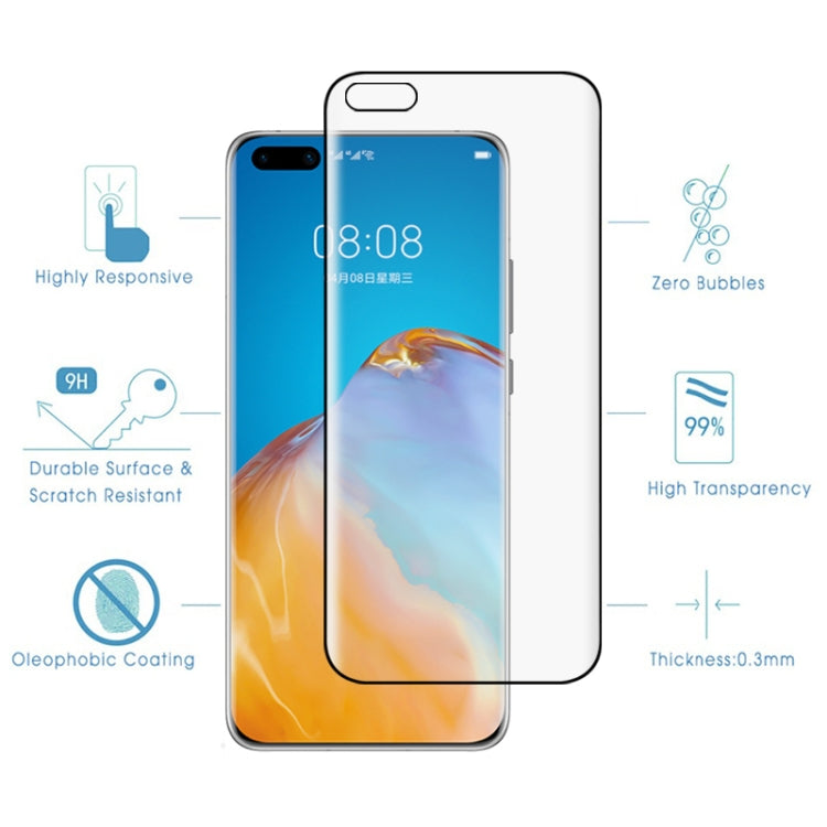 For Huawei P40 Pro 9H HD 3D Curved Edge Tempered Glass Film (Black)