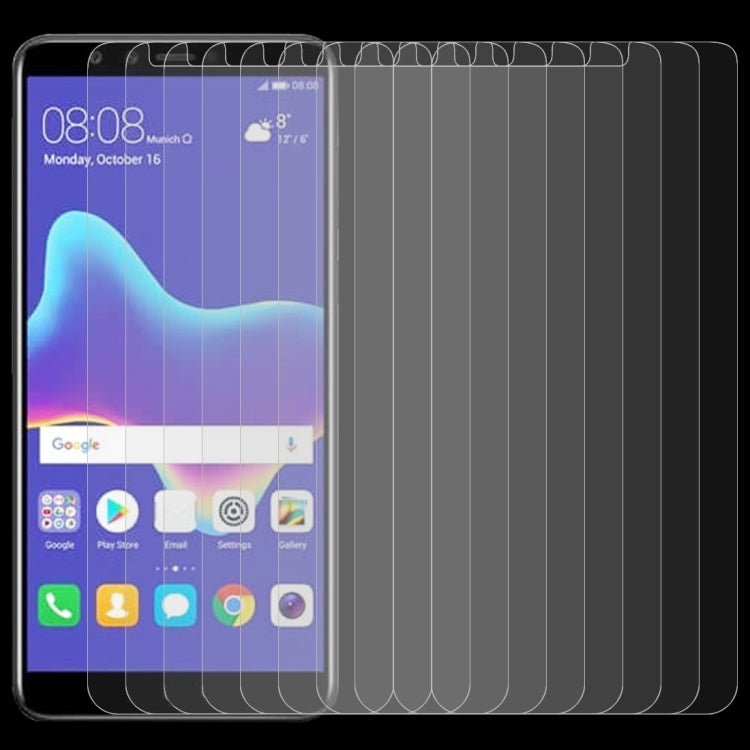 10 PCS 0.26mm 9H 2.5D Tempered Glass Film for Huawei Y9 (2018)