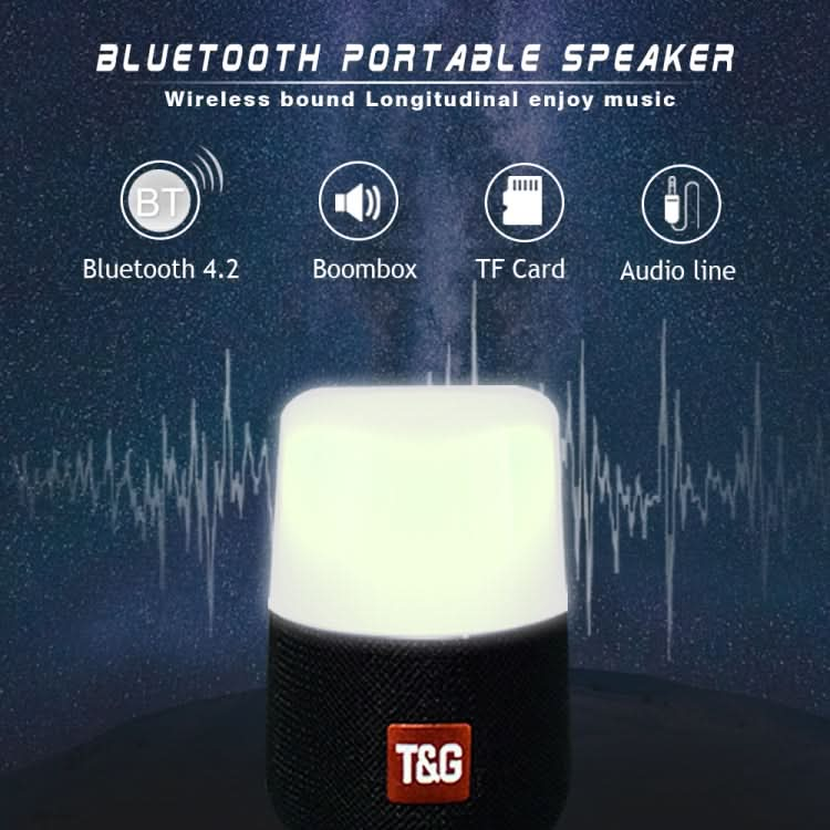 T&G TG168 Portable Wireless Bluetooth V5.0 Stereo Speaker with Handle, Built-in MIC, Support Flashing LED Light & TF Card & U Disk & AUX IN & FM