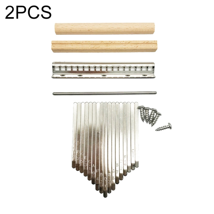 2 PCS 17 Tone Thumb Piano Keys Kalimba Pick Accessories Kit