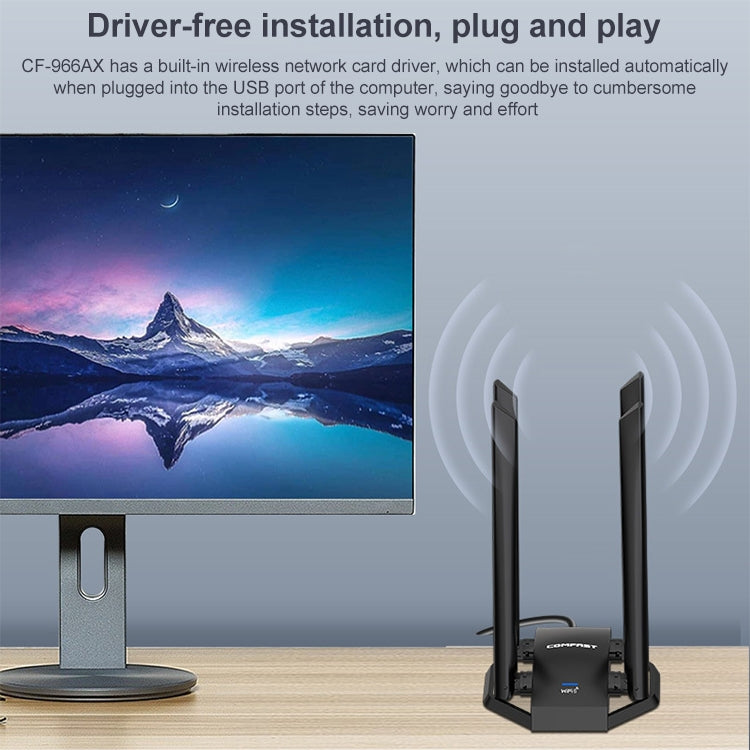 COMFAST CF-966AX Free-drive Dual Band 1800Mbps USB3.0 High Power Wireless WiFi 6 Adapter My Store