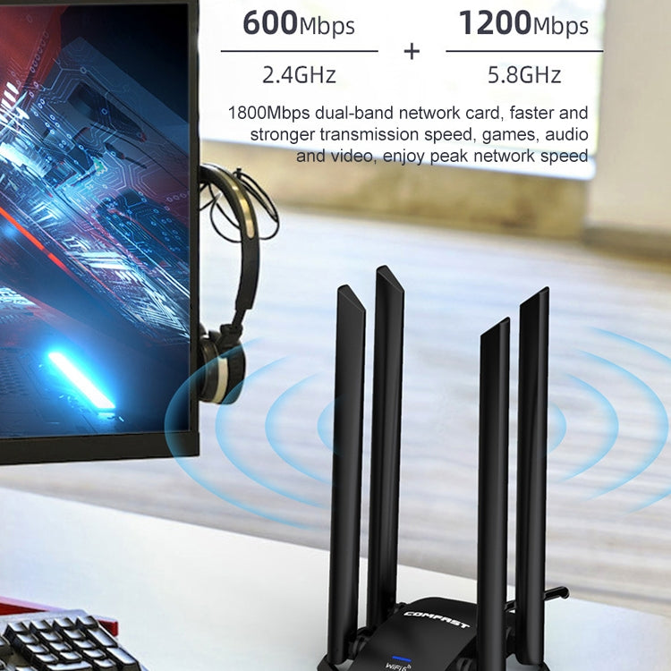 COMFAST CF-966AX Free-drive Dual Band 1800Mbps USB3.0 High Power Wireless WiFi 6 Adapter My Store