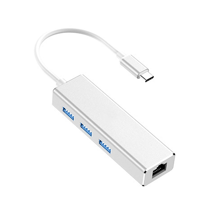 USB-C / Type-C to Gigabit Ethernet RJ45 & 3 x USB 3.0 Adapter Converter HUB, Computer External Tablet Phone Universal My Store