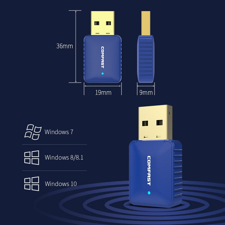 COMFAST CF-726B 650Mbps Dual-band Bluetooth Wifi USB Network Adapter Receiver