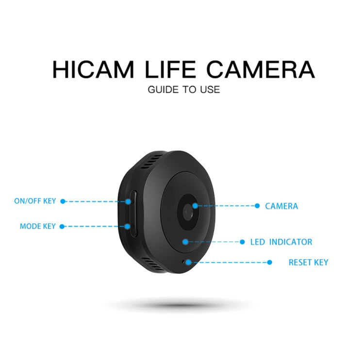 H6 Mini HD 1280 x 720P 120 Degree Wide Angle Wearable Smart Wireless WiFi Surveillance Camera, Support Infrared Night Vision & Motion Detection Recording & 15-25m Local Monitoring & Loop Recording & 64GB Micro SD (TF) Card