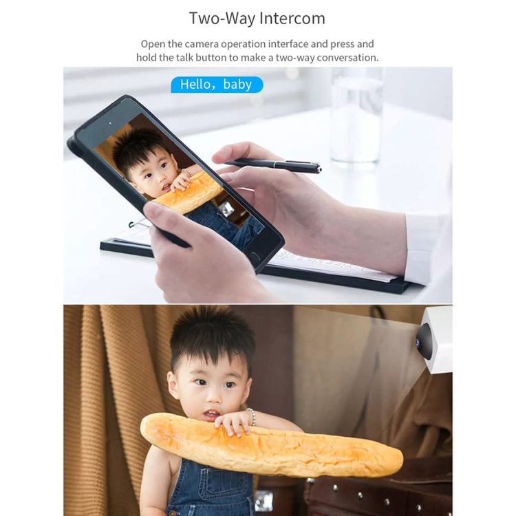 Original Xiaomi Youpin XiaoVV 1080P 2 Millionen Pixel Smart-Panoramakamera, unterstützt Infrarot-Nachtsicht und KI-Humanoidenerkennung und Sprachsprechanlage und 128 GB Micro-SD-Karte, US-Stecker