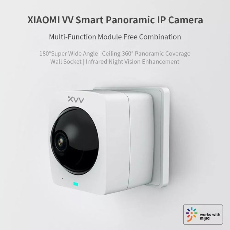 Original Xiaomi Youpin XiaoVV 1080P 2 Millionen Pixel Smart-Panoramakamera, unterstützt Infrarot-Nachtsicht und KI-Humanoidenerkennung und Sprachsprechanlage und 128 GB Micro-SD-Karte, US-Stecker