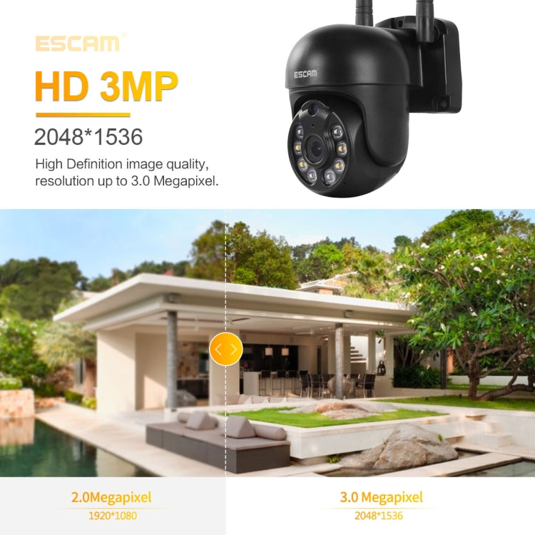 ESCAM WNK610 3.0 Million Pixels Wireless Dome IP Camera, Support Motion Detection & Two-way Audio & Full-color Night Vision & TF Card, EU Plug Reluova