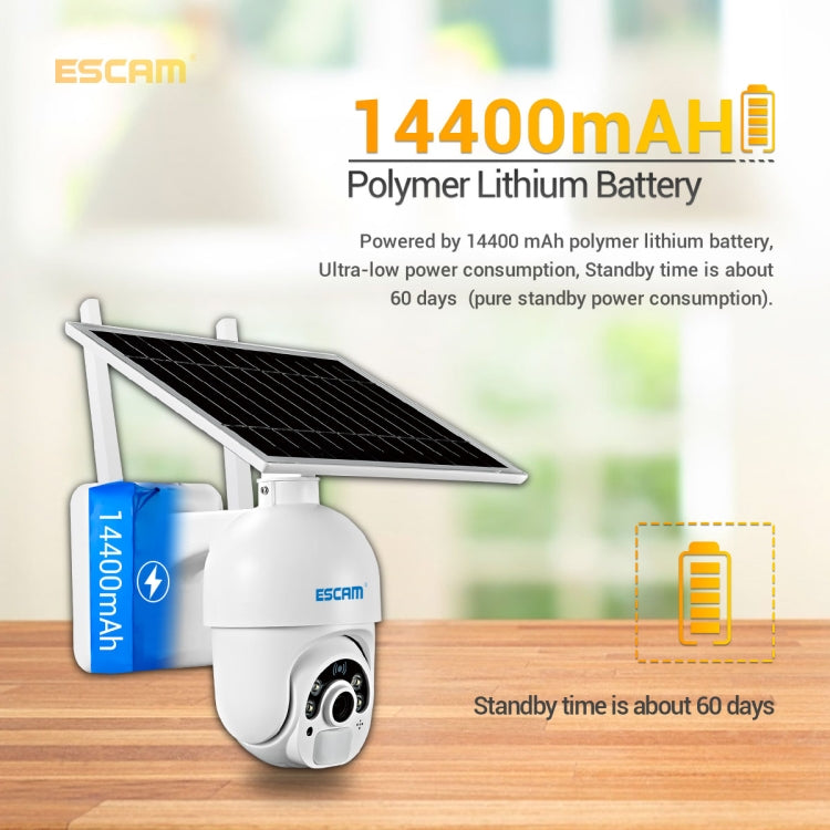 ESCAM QF450 HD 1080P 4G EU Version Solar Powered IP Camera without Memory, Support Two-way Audio & PIR Motion Detection & Night Vision & TF Card