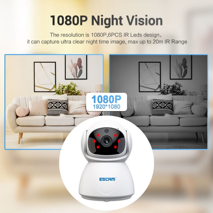 ESCAM PT201 HD 1080P Dual-band WiFi IP Camera, Support Night Vision / Motion Detection / Auto Tracking / TF Card / Two-way Audio, EU Plug