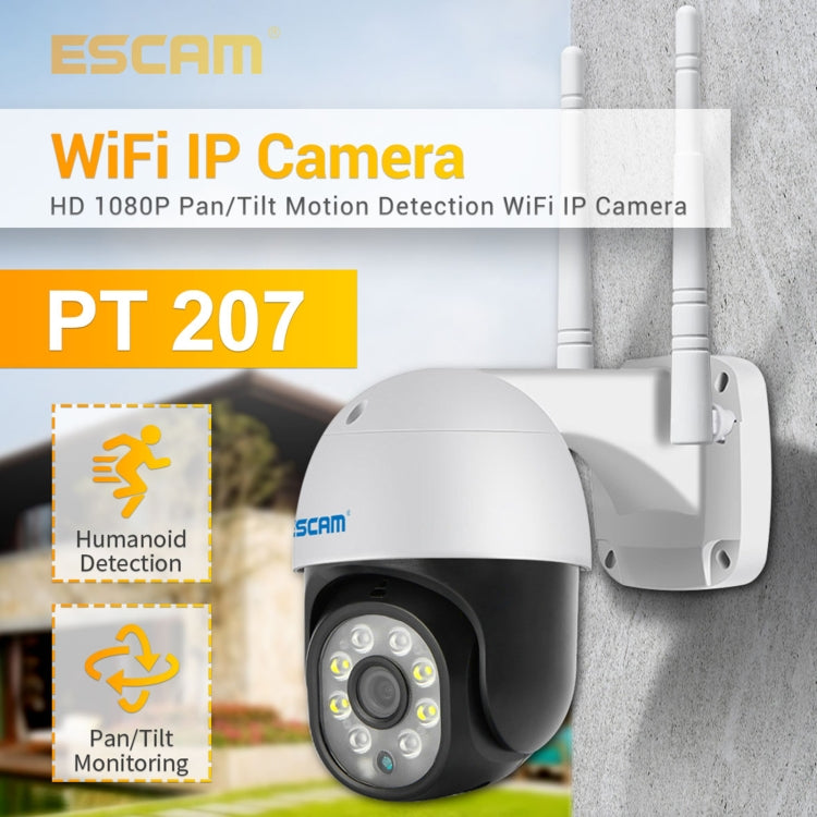 ESCAM PT207 HD 1080P WiFi IP Camera, Support Two Way Audio / Motion Detection / Night Vision / TF Card