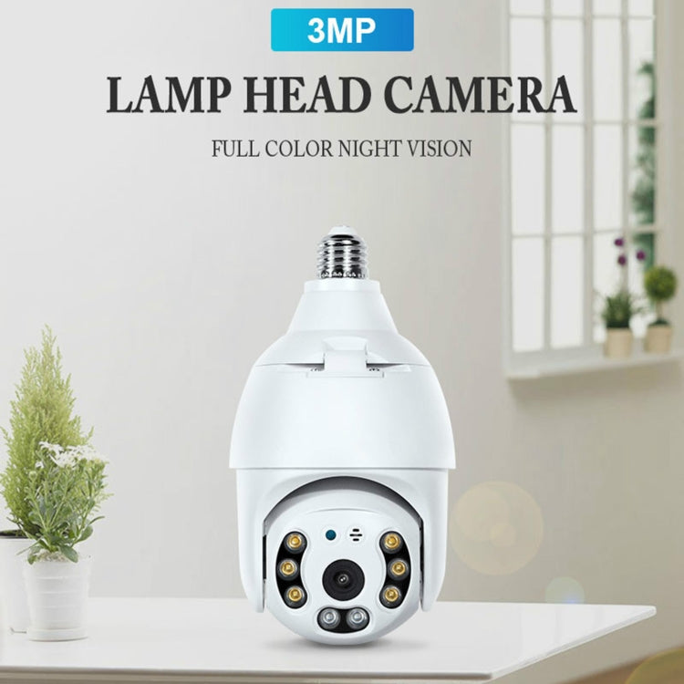 DP18 3.0MP Smart WiFi 1080P HD Outdoor Network Light Bulb Camera, Support Infrared Night Vision & Motion Detection & TF Card