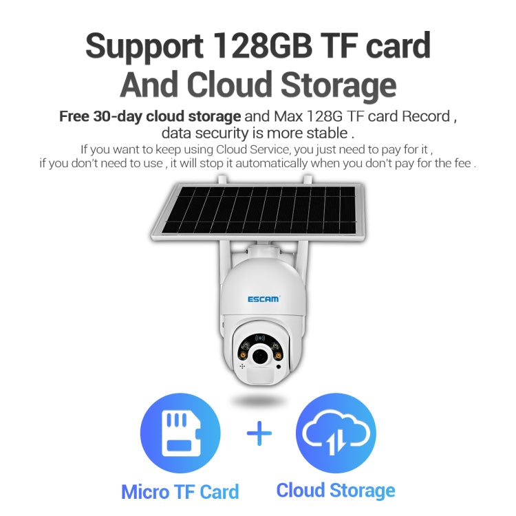 ESCAM QF250 HD 1080P WiFi Solar Panel IP Camera, Support Motion Detection / Night Vision / TF Card / Two-way Audio Reluova
