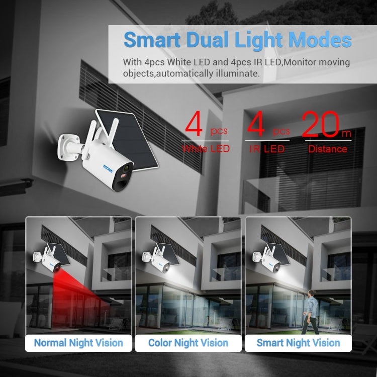 ESCAM QF290 HD 1080P WiFi Solar Panel IP Camera, Support Motion Detection / Night Vision / TF Card / Two-way Audio