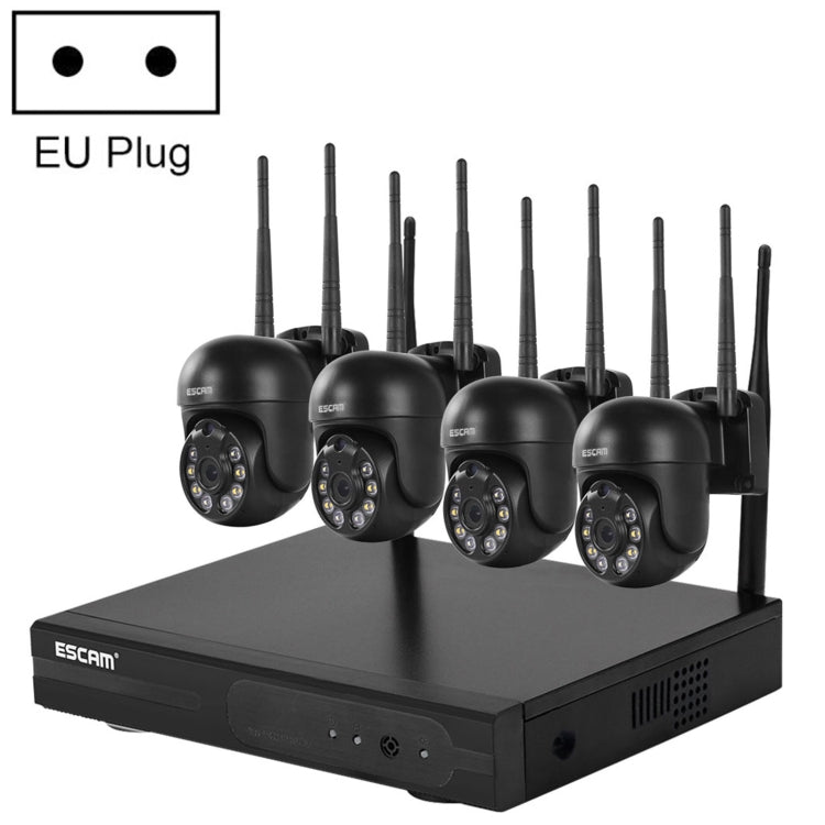 ESCAM WNK614 HD 3.0 Million Pixels 8-channel Wireless + 4IPC Wireless NVR Security System, AU Plug