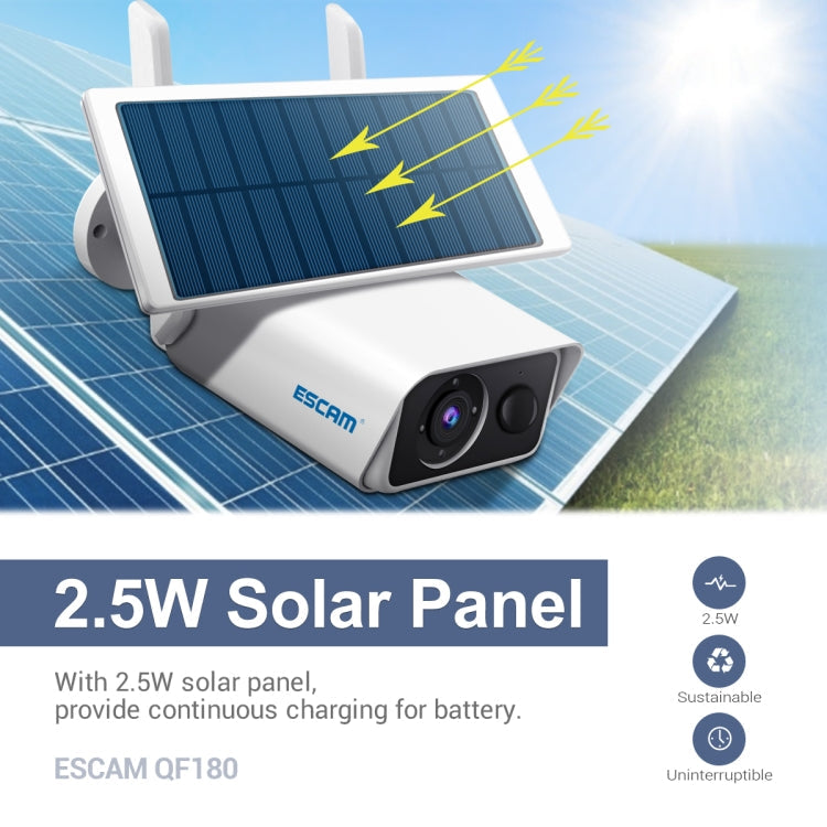 ESCAM QF180 H.265 3MP Solar Wifi IP Camera, Without Battery