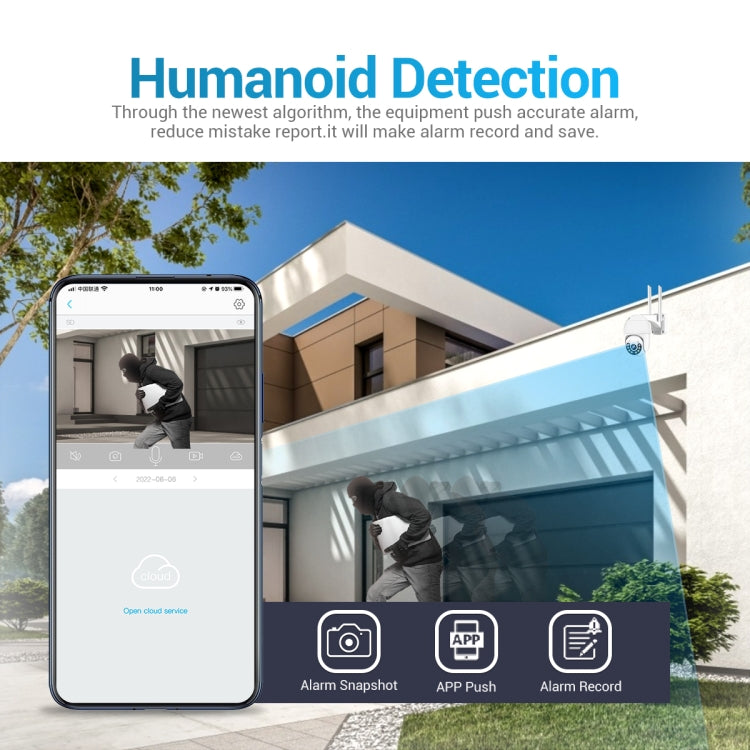 ESCAM QF800 H.265X 8MP AI Humanoid Detection Auto Tracking Waterproof WiFi IP Camera,US Plug