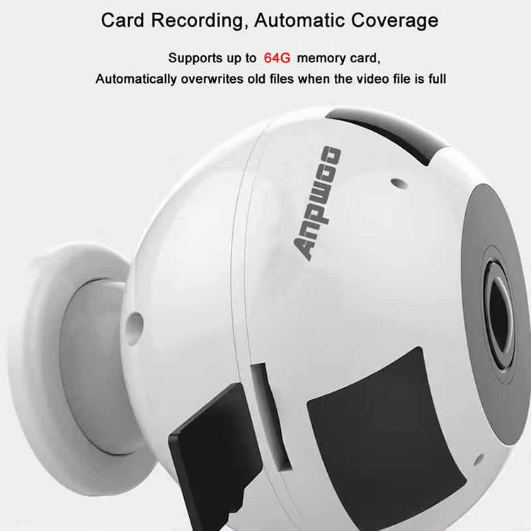 Anpwoo MN003 360 Degrees Panoramic 960P HD WiFi IP Camera, Support Motion Detection & Infrared Night Vision & TF Card(Max 64GB)