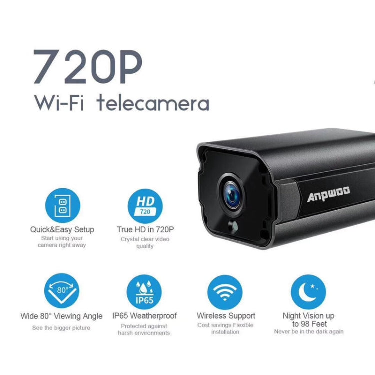 Anpwoo Paladin 720P HD WiFi IP Camera, Support Motion Detection & Infrared Night Vision & TF Card(Max 64GB) Reluova