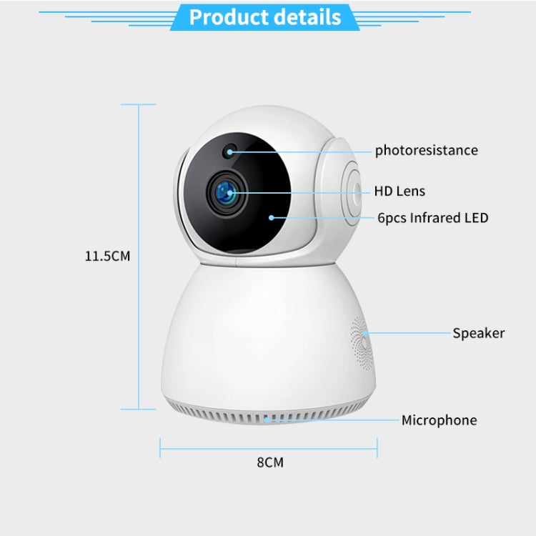 YT24 V380 1.0MP Pan-tilt IP Camera WiFi Smart Security Camera, Support TF Card / Two-way Audio / Motion Detection / Night Vision