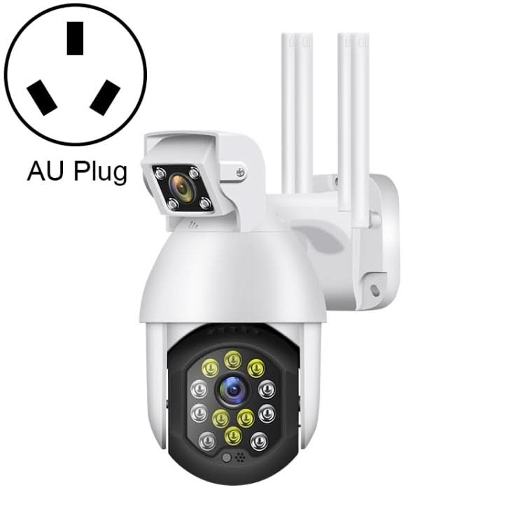 QX41 1080P 2.0MP Dual Lens IP66 Waterproof Panoramic PTZ WIFI Camera, Support Day and Night Full Color & Two-way Voice Intercom & Smart Alarm & Video Playback & 128GB TF Card, AU Plug Reluova