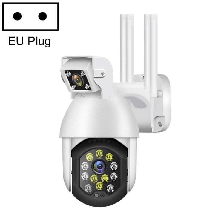 QX41 1080P 2.0MP Dual Lens IP66 Waterproof Panoramic PTZ WIFI Camera, Support Day and Night Full Color & Two-way Voice Intercom & Smart Alarm & Video Playback & 128GB TF Card, AU Plug Reluova