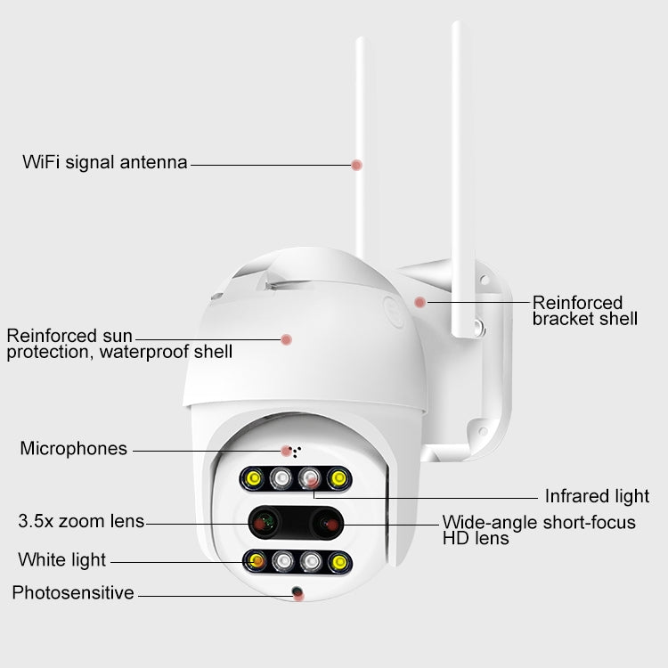 QX48 Pixels 1080P HD Wireless IP Camera, Support Motion Detection & Infrared Night Vision & TF Card