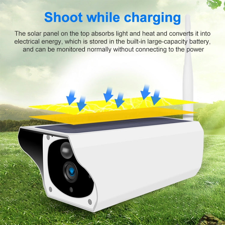 T1-2 2 Megapixel WiFi Version IP67 Waterproof Solar HD Monitor Camera without Battery & Memory, Support Infrared Night Vision & Motion Detection / Alarm & Voice Intercom & Mobile Surveillance