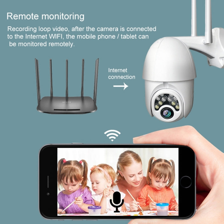 Q10 Outdoor Mobile Phone Remotely Rotate Wireless WiFi 10 Lights IR Night Vision HD Camera, Support Motion Detection Video / Alarm & Recording, UK Plug Reluova